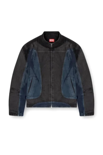 d-blenk-s Veste style motard en denim bicolore