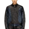 d-blenk-s Veste style motard en denim bicolore