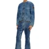 d-calur-fse Veste en denim avec détails zip motard