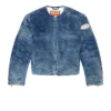 d-calur-fse Veste en denim avec détails zip motard