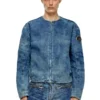 d-calur-fse Veste en denim avec détails zip motard