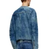 d-calur-fse Veste en denim avec détails zip motard