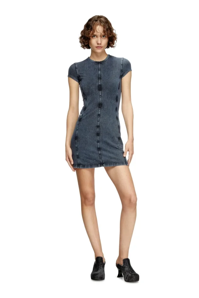 d-cupsleeves Mini-robe en jersey aspect denim