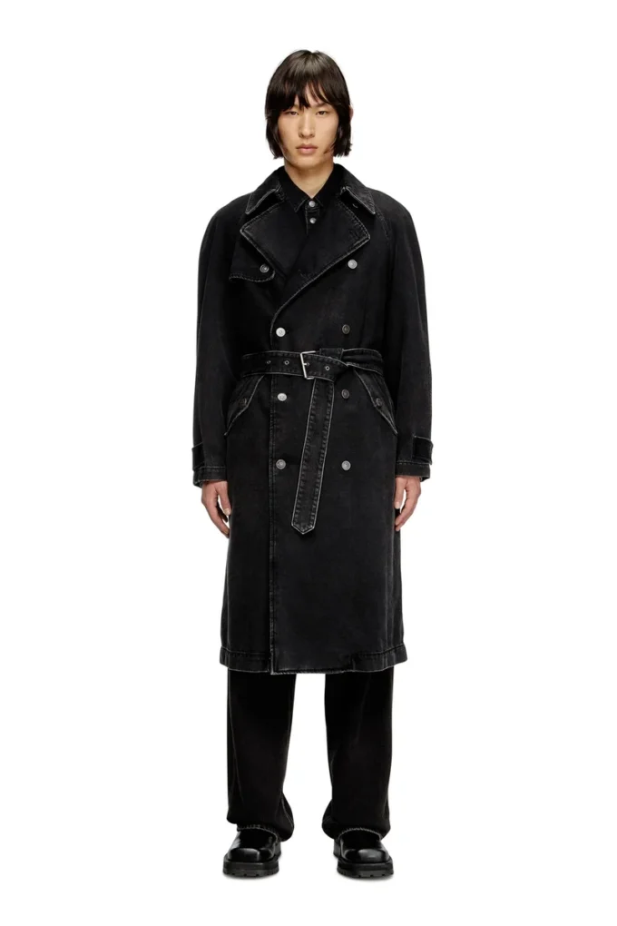 d-delirious-d Trench-coat en denim délavé