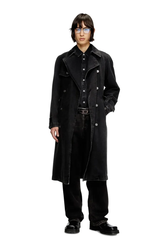 d-delirious-d Trench-coat en denim délavé
