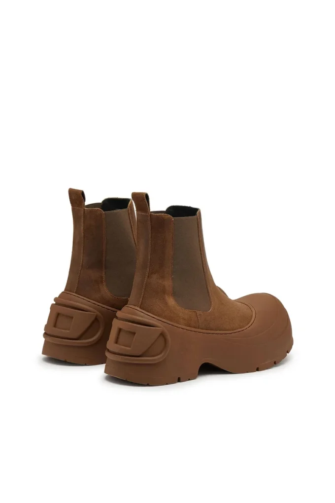 d-donald beatle Bottines Chelsea D-Donald en daim ciré et caoutchouc