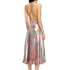 d-ebra Robe midi métallisée à imprimé roses