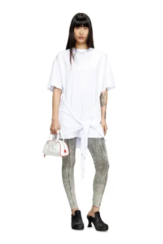 d-eivor Robe t-shirt avec nœud sur le devant