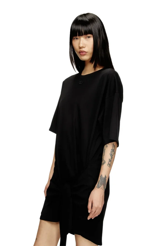 d-eivor Robe t-shirt avec nœud sur le devant