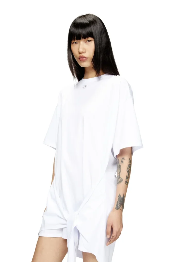 d-eivor Robe t-shirt avec nœud sur le devant