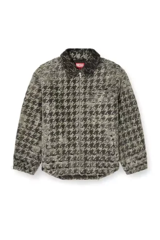 d-elmo-fsh Veste en denim à motif pied-de-poule