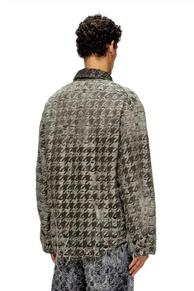 d-elmo-fsh Veste en denim à motif pied-de-poule