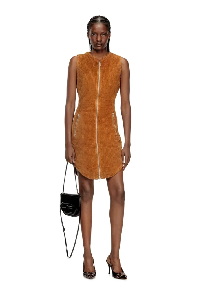 d-enea Mini-robe en coton avec fermeture éclair sur le devant