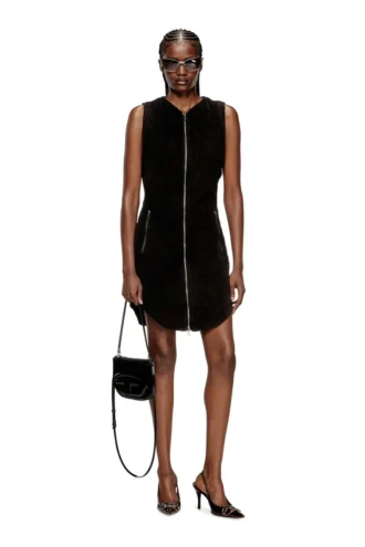 d-enea Mini-robe en coton avec fermeture éclair sur le devant
