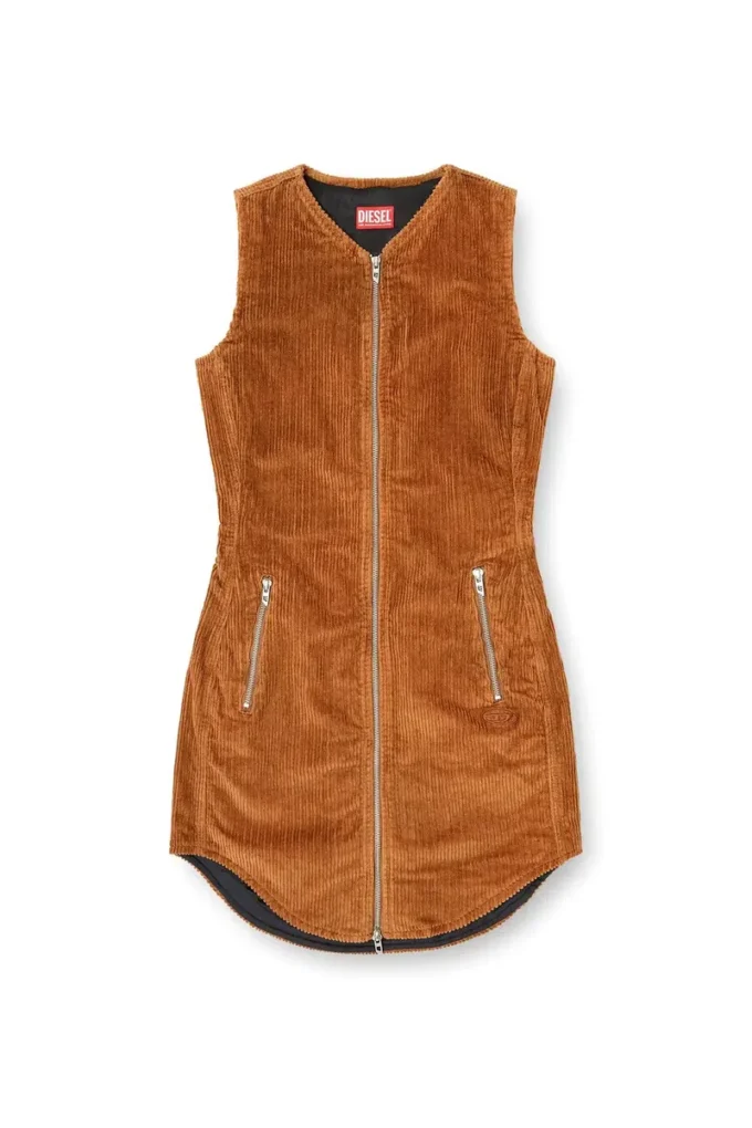 d-enea Mini-robe en coton avec fermeture éclair sur le devant