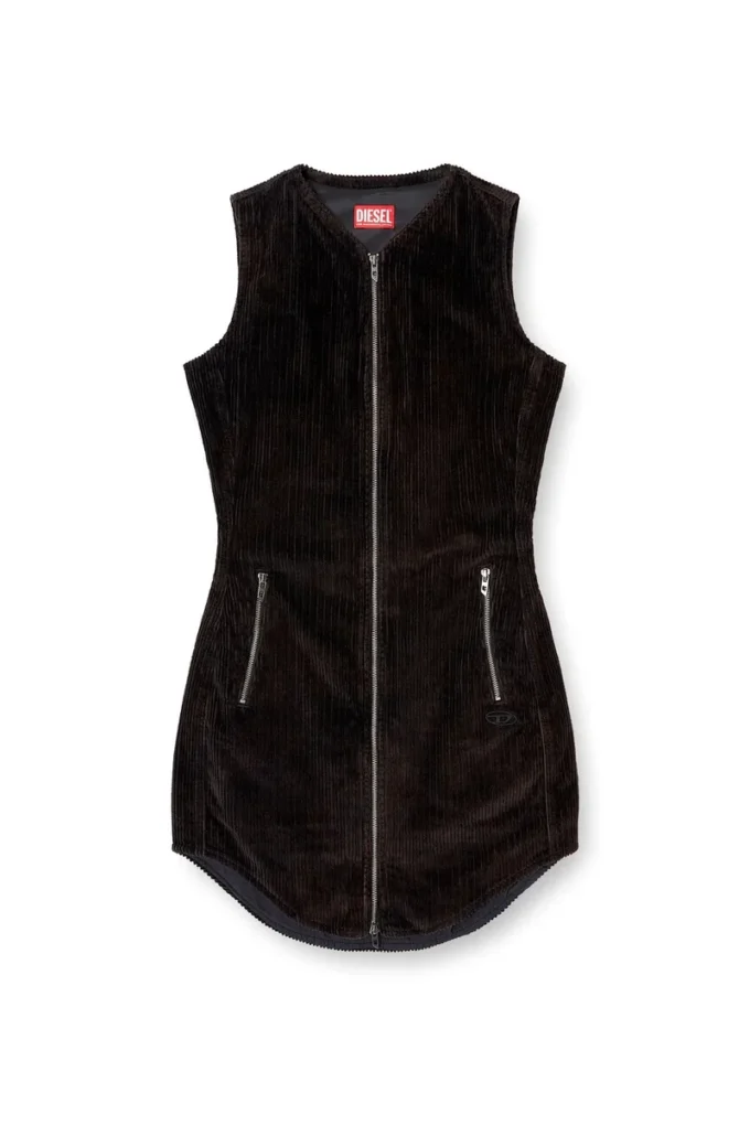 d-enea Mini-robe en coton avec fermeture éclair sur le devant
