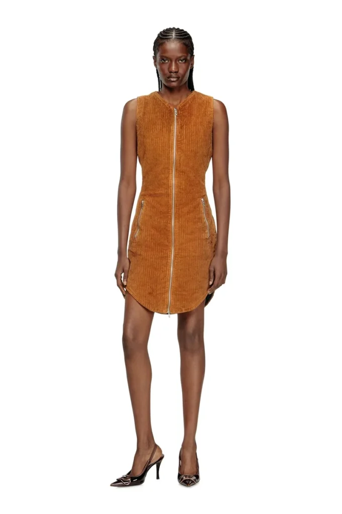 d-enea Mini-robe en coton avec fermeture éclair sur le devant