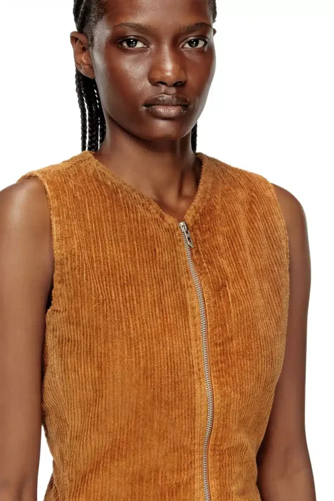 d-enea Mini-robe en coton avec fermeture éclair sur le devant