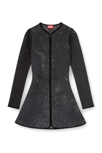 d-eopre Robe courte en scuba marbré