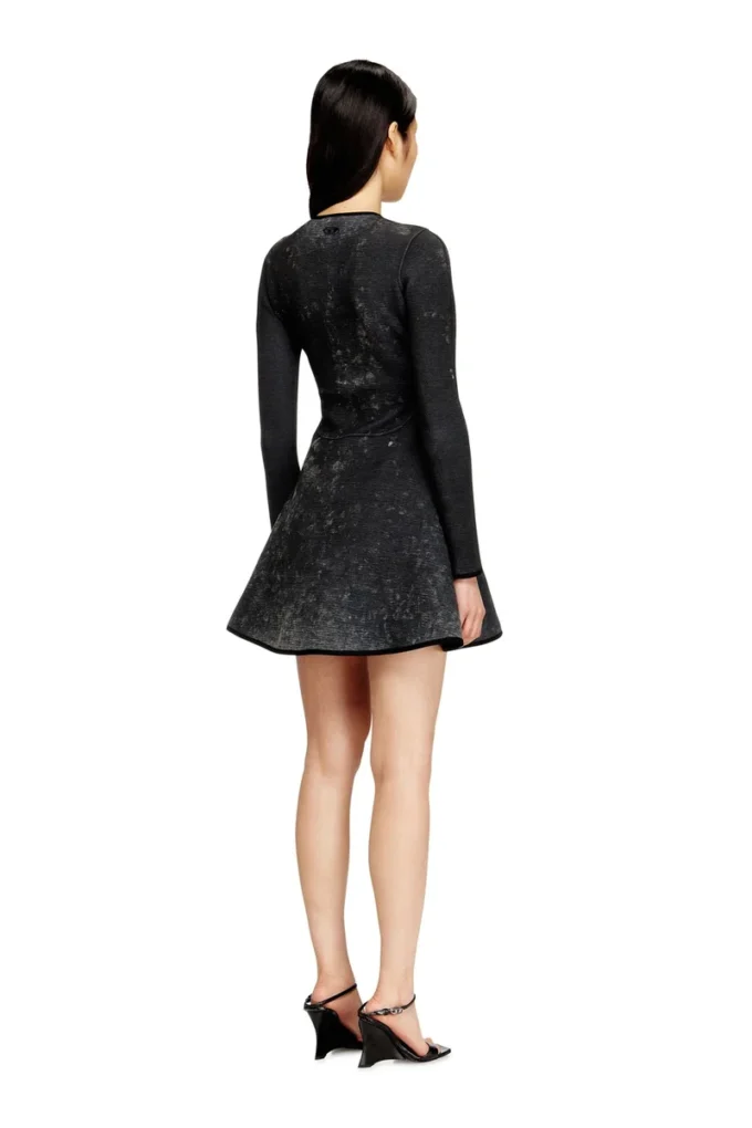 d-eopre Robe courte en scuba marbré