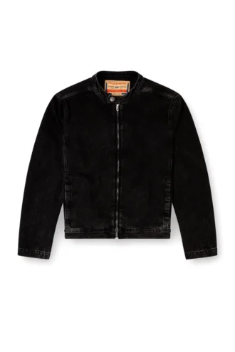 d-glory Veste moto en denim délavé