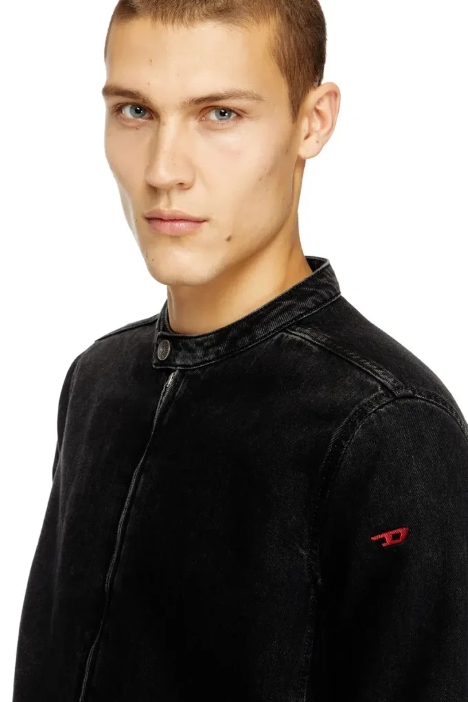 d-glory Veste moto en denim délavé