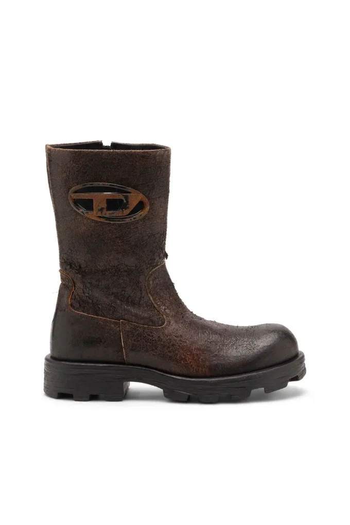 d-hammer bkr d w Bottes D-Hammer-Biker en daim craquelé vieilli