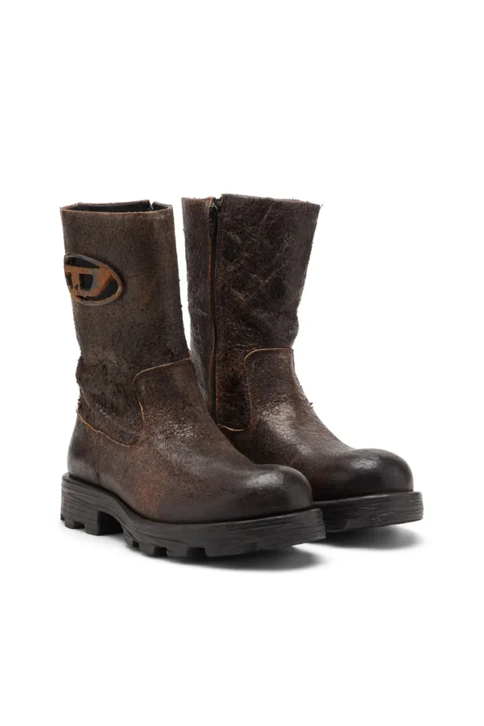 d-hammer bkr d w Bottes D-Hammer-Biker en daim craquelé vieilli