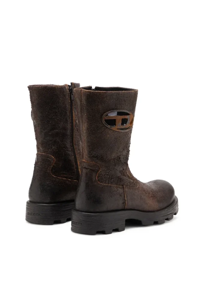 d-hammer bkr d w Bottes D-Hammer-Biker en daim craquelé vieilli