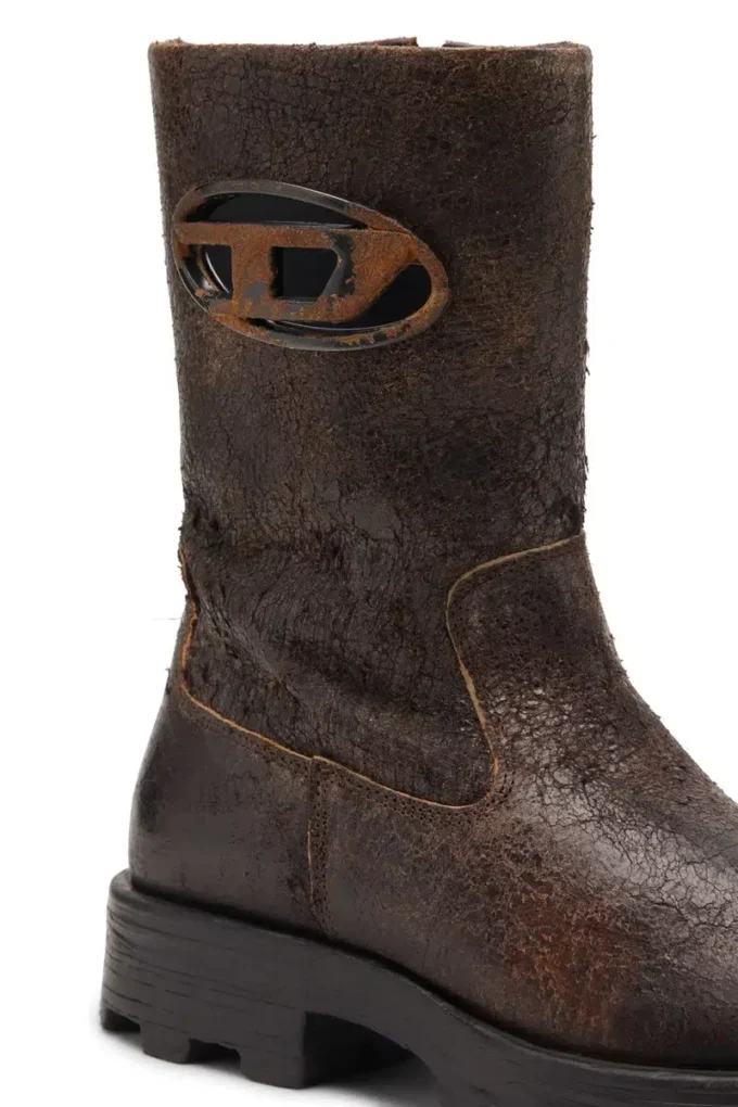 d-hammer bkr d w Bottes D-Hammer-Biker en daim craquelé vieilli