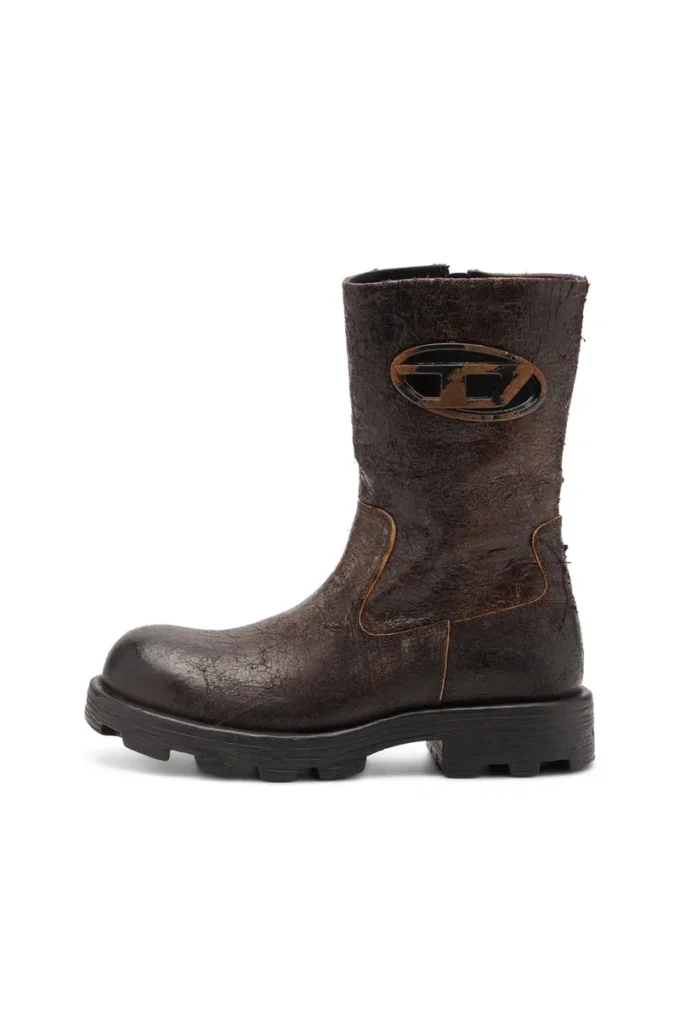d-hammer bkr d w Bottes D-Hammer-Biker en daim craquelé vieilli
