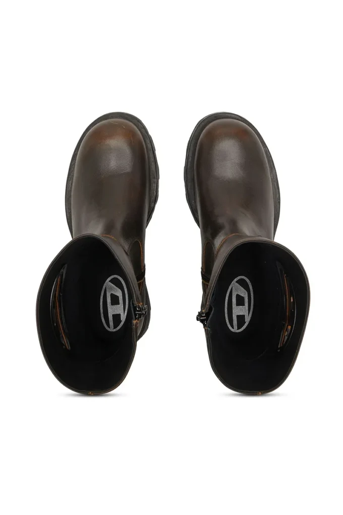 d-hammer bkr d w Bottines D-Hammer en cuir ajouré avec détails métalliques oxydés