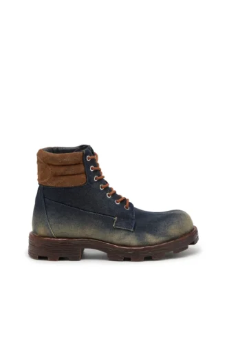 d-hammer lace up Bottines D-Hammer-Combat en denim et daim