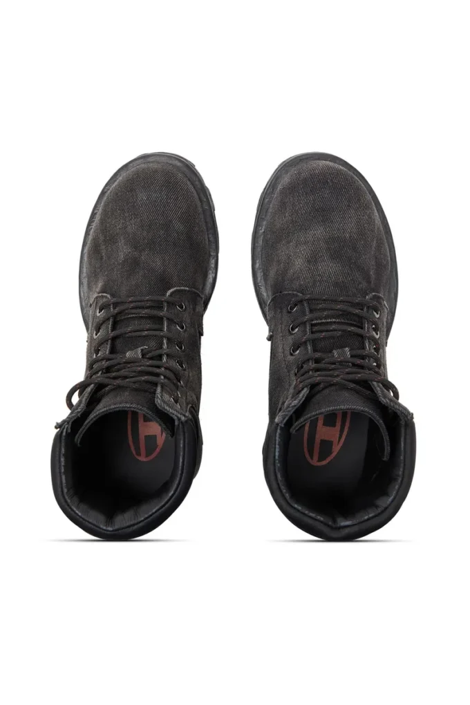 d-hammer lace up w Bottes D-Hammer-Combat en denim et cuir
