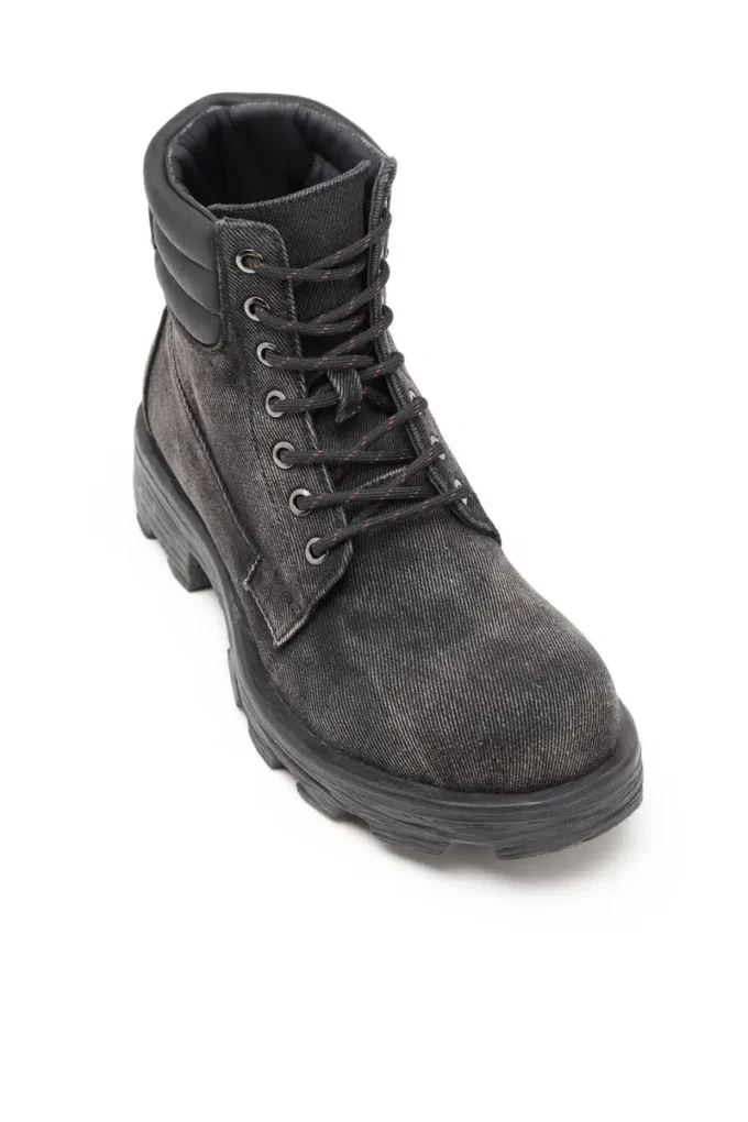 d-hammer lace up w Bottes D-Hammer-Combat en denim et cuir