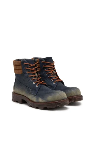 d-hammer lace up Bottines D-Hammer-Combat en denim et daim