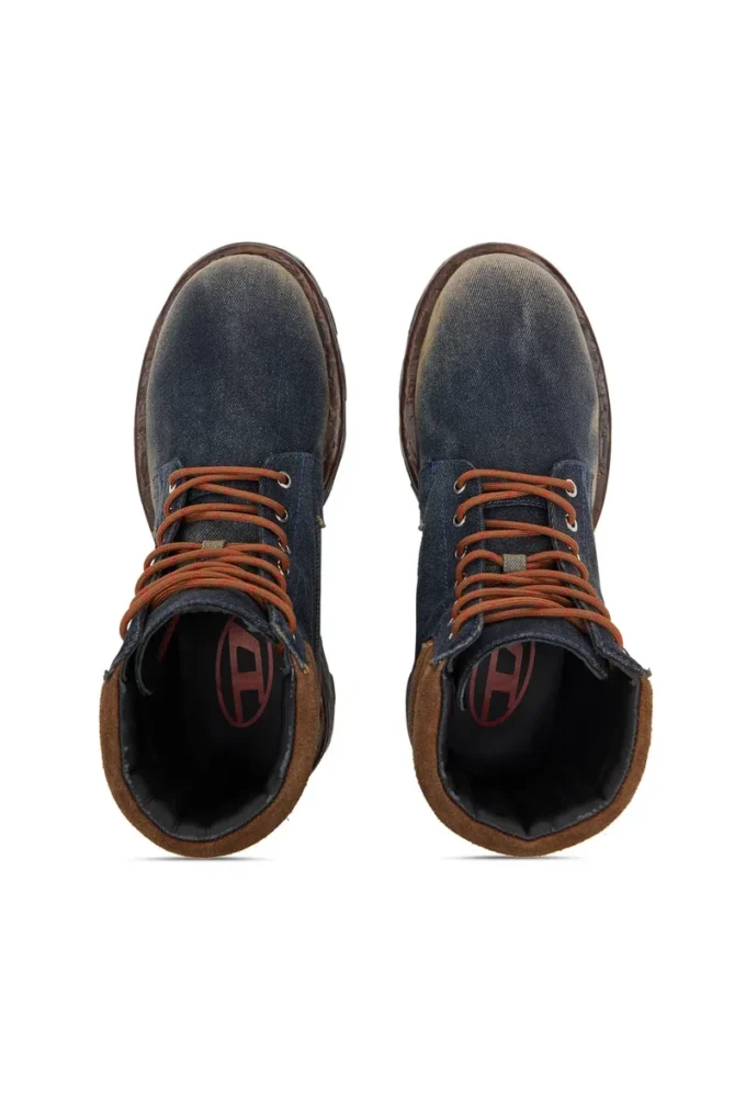d-hammer lace up Bottines D-Hammer-Combat en denim et daim