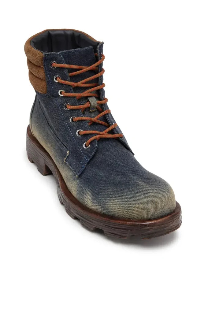 d-hammer lace up Bottines D-Hammer-Combat en denim et daim