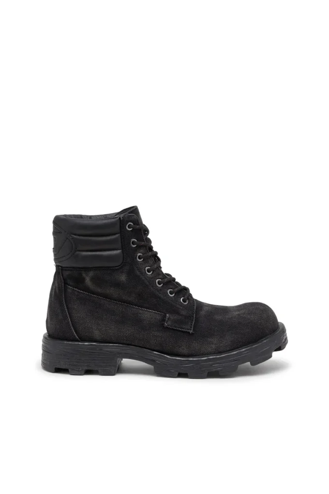 d-hammer à lacets D-Hammer – Bottes militaires en denim et cuir