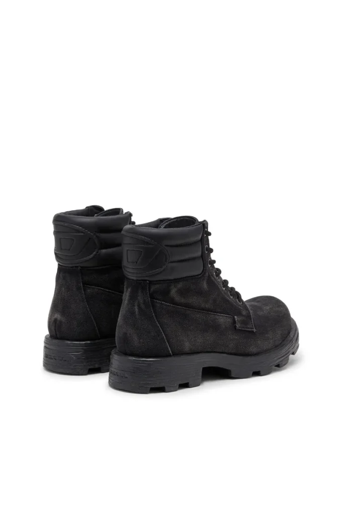 d-hammer à lacets D-Hammer – Bottes militaires en denim et cuir