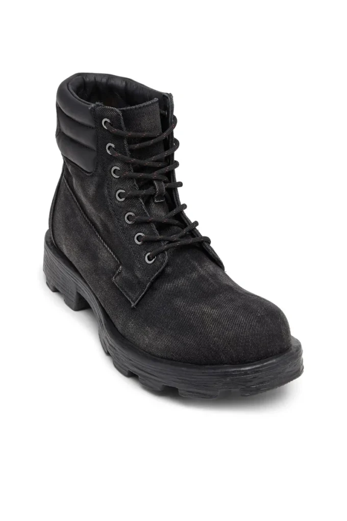 d-hammer à lacets D-Hammer – Bottes militaires en denim et cuir