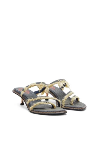 d-havanna kittie Mules D-Havanna Kittie en denim effiloché avec cristaux