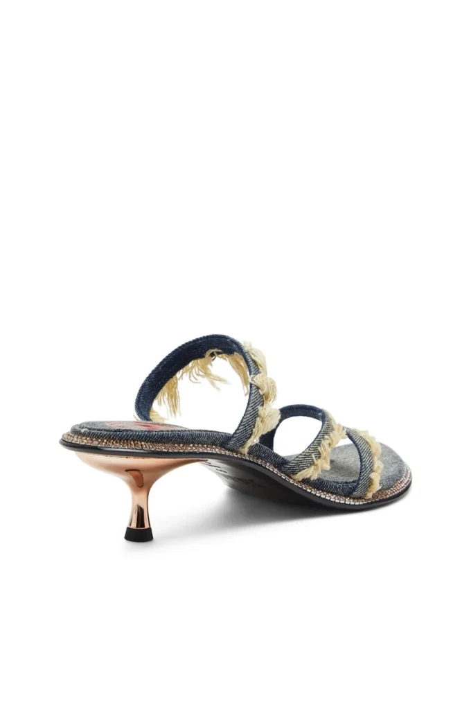 d-havanna kittie Mules D-Havanna Kittie en denim effiloché avec cristaux