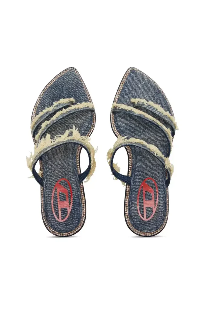 d-havanna kittie Mules D-Havanna Kittie en denim effiloché avec cristaux