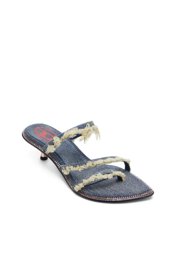 d-havanna kittie Mules D-Havanna Kittie en denim effiloché avec cristaux