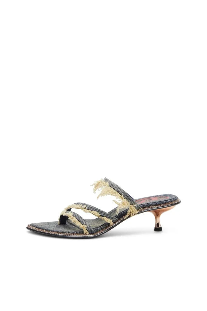 d-havanna kittie Mules D-Havanna Kittie en denim effiloché avec cristaux