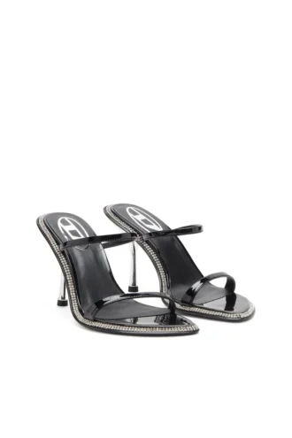 d-havanna sdl D-Havanna – Mules à lanières en cuir verni avec cristaux