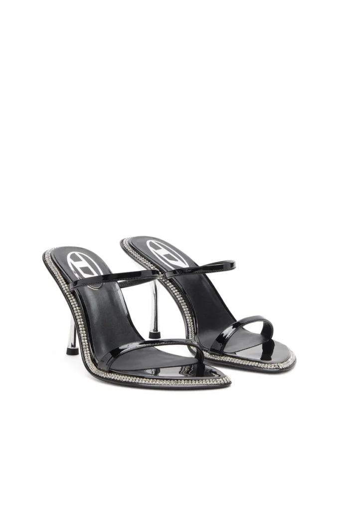 d-havanna sdl D-Havanna – Mules à lanières en cuir verni avec cristaux