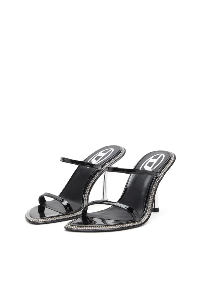 d-havanna sdl D-Havanna – Mules à lanières en cuir verni avec cristaux