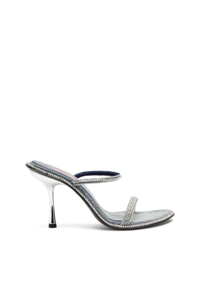 d-havanna sdl Mules à talons D-Havanna en denim cristallisé